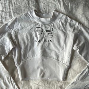 PE Nation organic cotton cropped sweater - NWT S